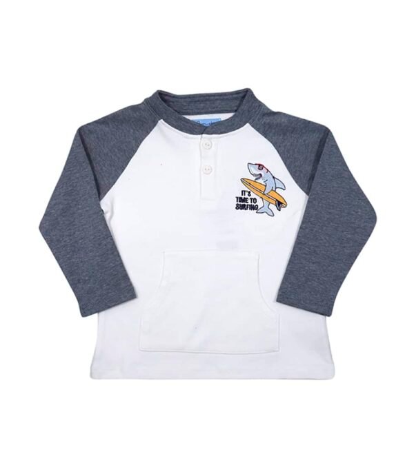 Polera manga larga niño tiburón